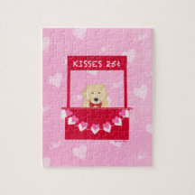 Golden Kissing Booth Valentines Jigsaw Puzzle