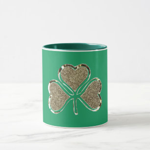 Golden Kleeblatt Clover Ireland Irish Symbol Tasse