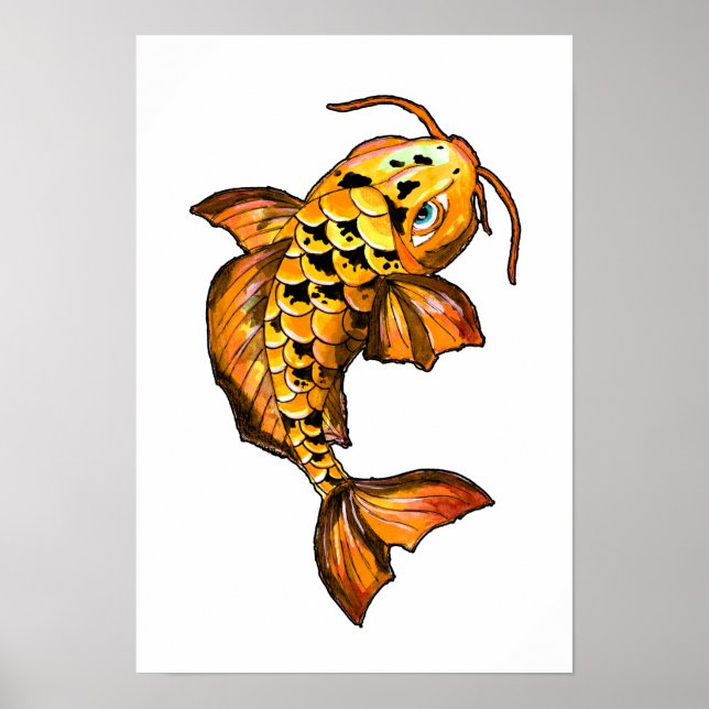 Golden Koi Carp Poster (Vorne)
