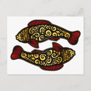 Golden Koi Postkarte