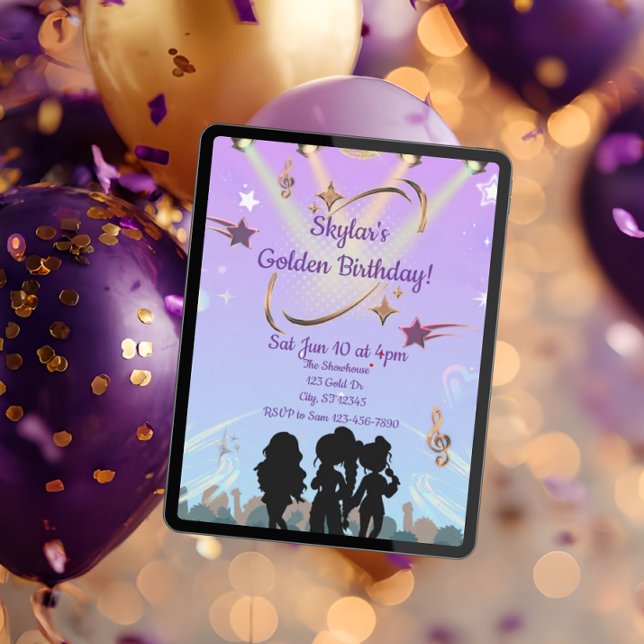 Golden KPOP birthday  Einladung (Von Creator hochgeladen)