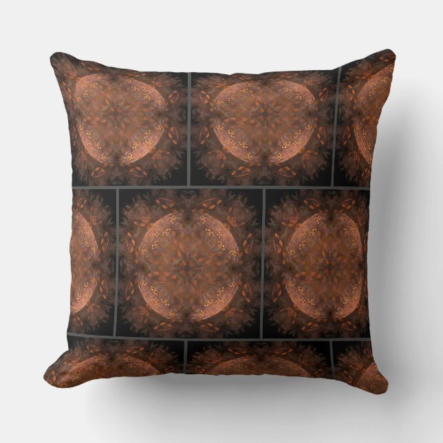 Golden Kupfer Shimmer Throw Kissen (Vorderseite)