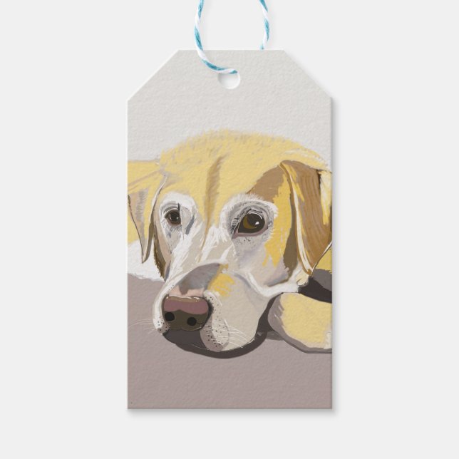 Golden Labrador Geschenkanhänger (Vorderseite)