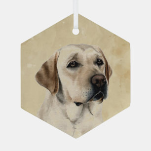 Golden Labrador Hund Fisch Ornament Aus Glas