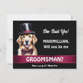 Golden Labrador Hunde Trauzeugen Vorschlag Hochzei Postkarte