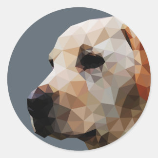 Golden Labrador Low Poly Art Runder Aufkleber
