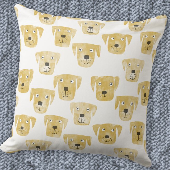Golden Labrador Retriever Dog Kissen (Golden Labrador Retriever dog pattern throw pillow)