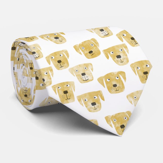 Golden Labrador Retriever Dog Niedliches Muster Krawatte (Gerollt)
