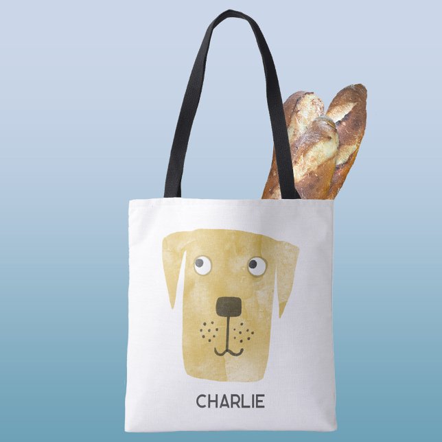 Golden Labrador Retriever Dog Personalisiert Tasche (Fun Golden Labrador Retriever dog personalized name tote bag)