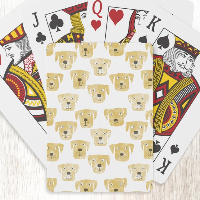 Golden Labrador Retriever Dog Watercolor Spielkarten (Golden Yellow Labrador Retriever Dog pattern art playing cards)