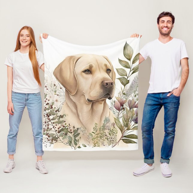 Golden Labrador Retriever und Blume Fleecedecke (Beispiel)