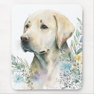 Golden Labrador Retriever und Blume Mousepad