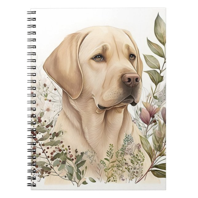 Golden Labrador Retriever und Blume Notizblock (Vorderseite)