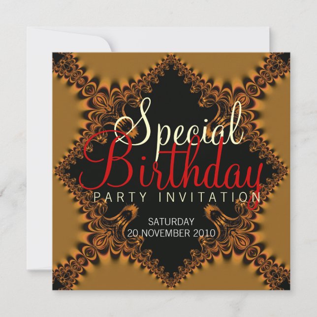 Golden Lace Special Anniversaire Carte d'invitatio (Devant)
