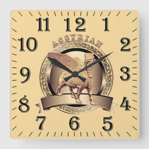 Golden Lamassu - Acrylwand Quadratische Wanduhr