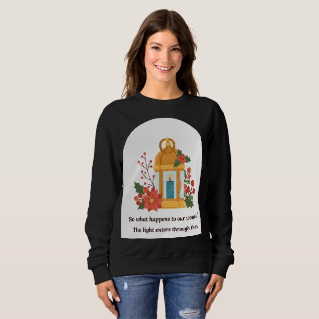 Golden Lantern | Healing Light & Spiritual Hope Sweatshirt (Vorne ganz)