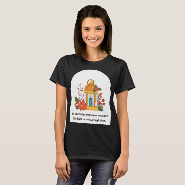 Golden Lantern | Healing Light & Spiritual Hope T-Shirt (Vorne ganz)