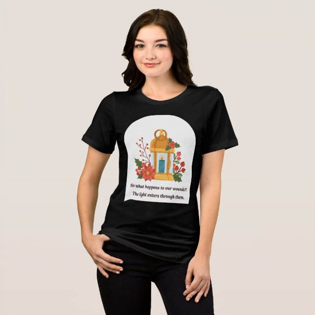 Golden Lantern | Healing Light & Spiritual Hope Tri-Blend Shirt (Vorderseite voll)