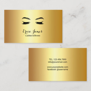 Golden Lashes & Brows Beauté Salon Carte de visite