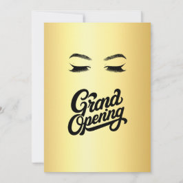 Golden Lashes & Brows Beauty Salon Grand Opening Einladung