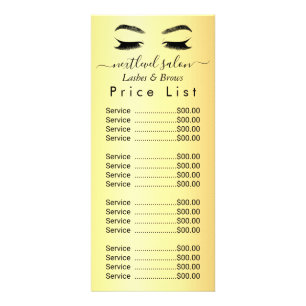 Golden Lashes & Brows Schönheitssalon Werbekarte