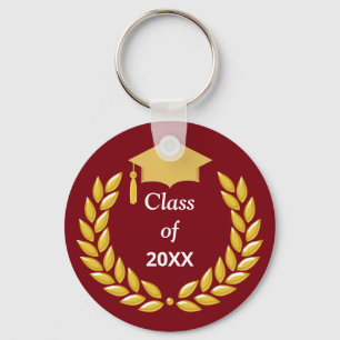 Golden Laurel Wreath Class von 20XX auf Burgund Schlüsselanhänger