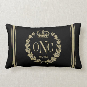 Golden Laurel Wreath Mit Monogramm Logo Kissen