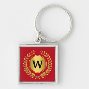 Golden Laurel Wreath Mit Monogramm Schlüsselanhänger