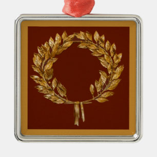 Golden Laurel Wreath Silbernes Ornament