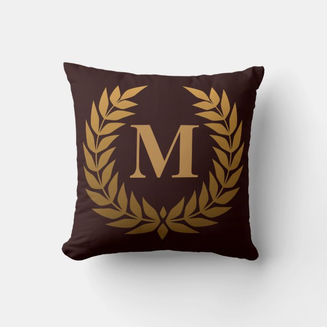 Golden Laurel Wreathe Kissen (Vorderseite)