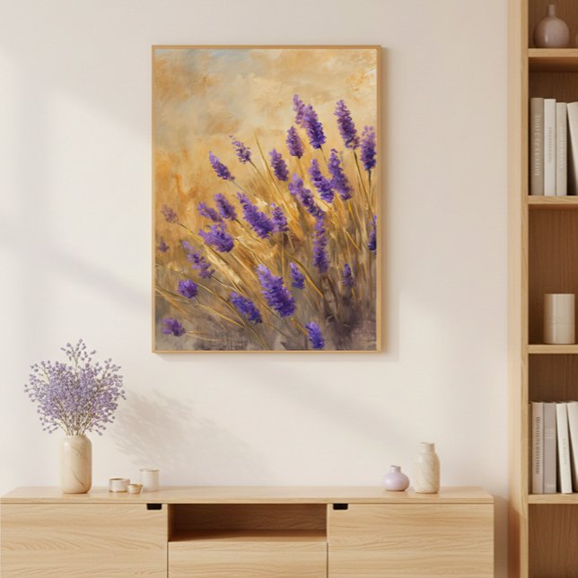 Golden Lavender Field Wall Art Print Poster (Von Creator hochgeladen)