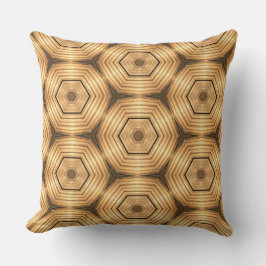 Golden Layers of Decorative Hexagonal Design Kissen