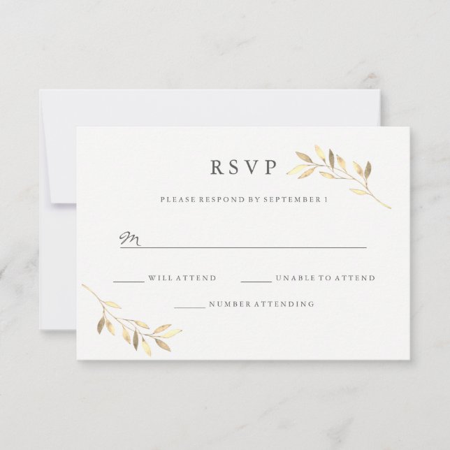 Golden Leaf Garden Wedding Digital oder Print UAWG Einladung (Vorderseite)