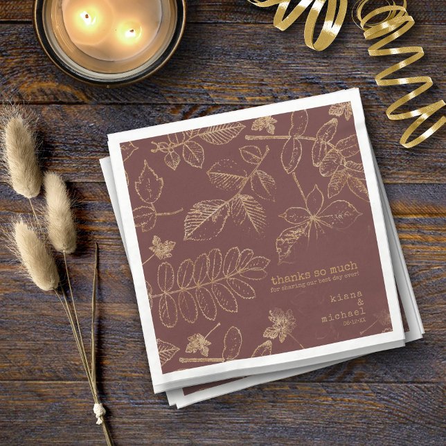 Golden Leaf Muster Wedding Gold/Burgund ID655 Serviette (Von Creator hochgeladen)
