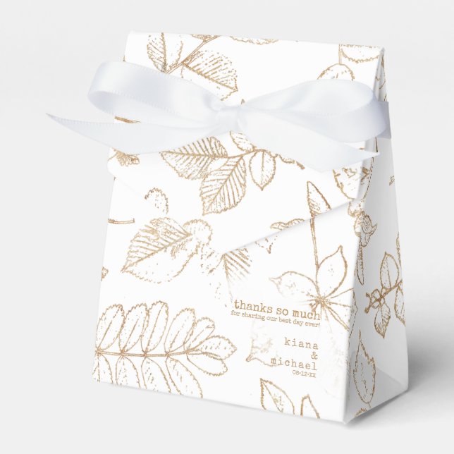 Golden Leaf Muster Wedding ID655 Geschenkschachtel (Vorderseite)