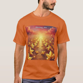 Golden Leaf Path Mens Tshirt