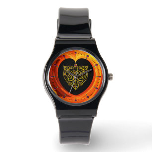 GOLDEN LEAF, schwarz-orange gelb Armbanduhr