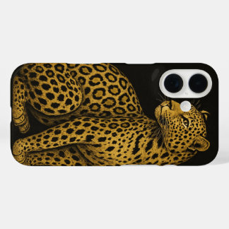 Golden Leopard Elegance - Luxuriöses Regal iPhone  16 Hülle