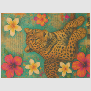 Golden Leopard Gaze" Deko-Papier - tropisch Seidenpapier