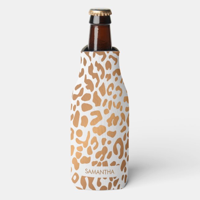 Golden Leopard Print Flaschenkühler (Flaschenvorderseite)