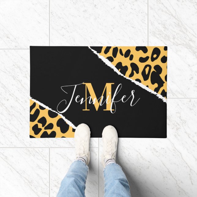 Golden Leopard Print Fußmatte (Indoor)