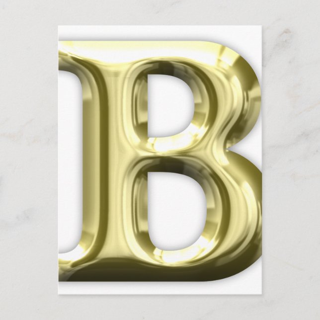 Golden Letter B Shiny Alphabet Postkarte (Vorderseite)