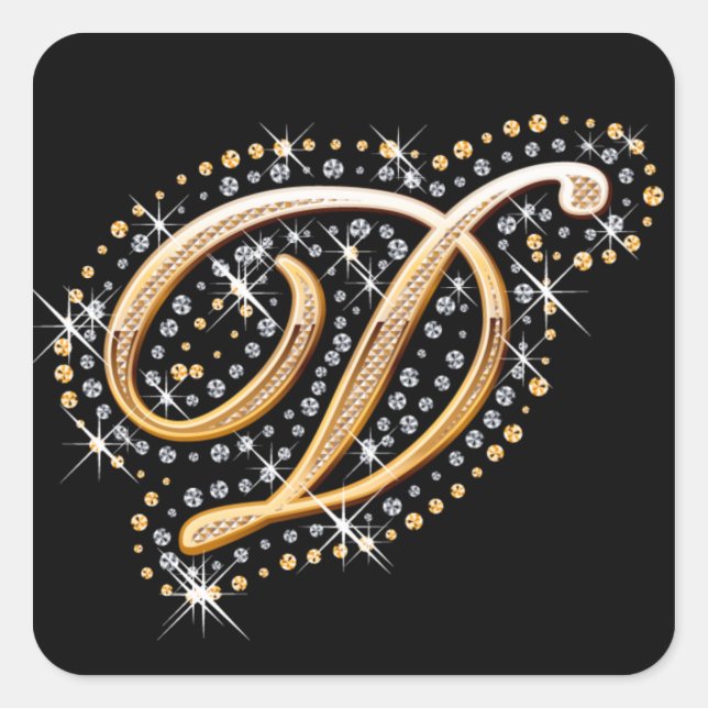 Golden Letter D - Aufkleber (Vorderseite)