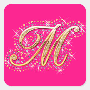 Golden Letter M - Aufkleber
