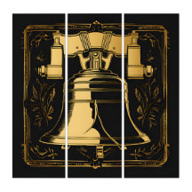 Golden Liberty Glocke auf Black Triptych