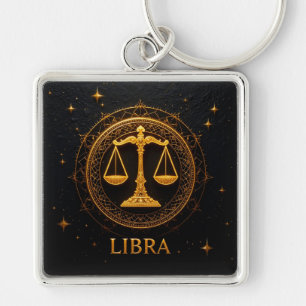 Golden Libra Zodiac Signature Illustration Schlüsselanhänger