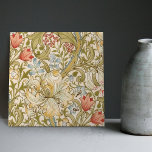 Golden Lido Wilhelm Tell Fliese<br><div class="desc">William Morris Lily Pattern Design. William Morris war ein englischer Textil-Designer, Künstler, Schriftsteller und Sozialist, der mit der Pre-Raphaelite Brotherhood und British Arts and Crafts Movement assoziiert war. Er gründete eine Designfirma in Partnerschaft mit dem Künstler Edward Burne-Jones und dem Dichter und Künstler Dante Gabriel Rossetti. Dieses wunderschöne Jugendstil-Kunstmuster besticht...</div>
