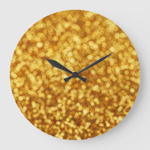 Golden Light Bokeh Abstrakter Hintergrund Große Wanduhr