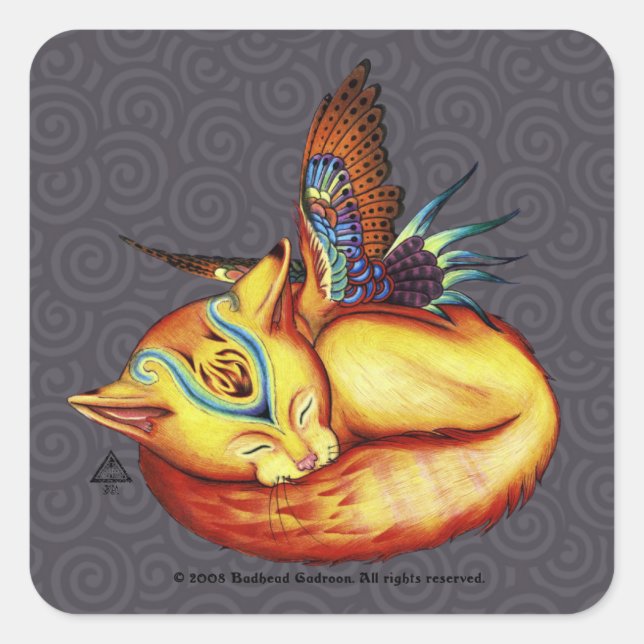 Golden-like-Sun Square Sticker (Vorderseite)