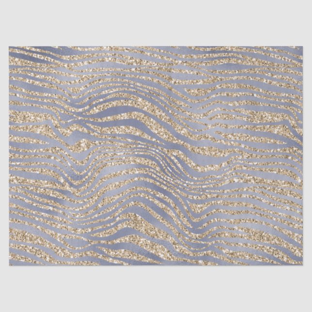 Golden Lila Luxe Glitzer Zebra     Seidenpapier (Vorderseite)
